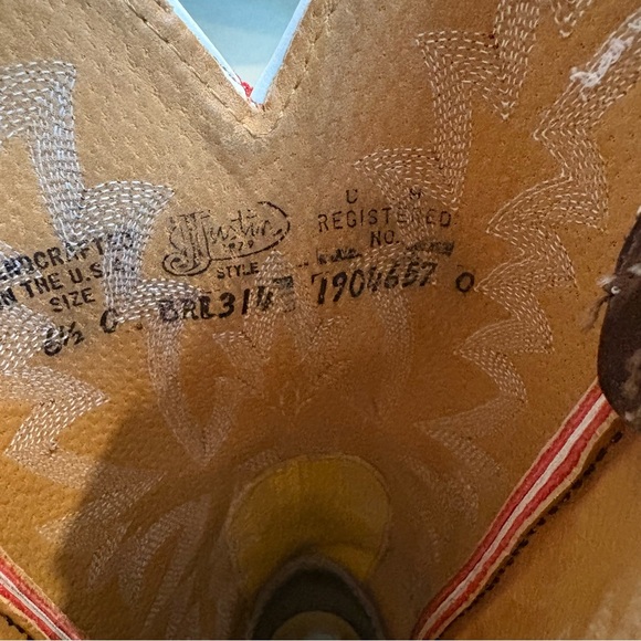 Justin Bent Rail BRL314 Square Toe Western Boots, Sz 6.5 C (also fits Sz 7B) - Picture 16 of 16